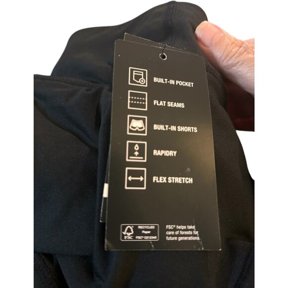 ID Ideology Ruffled Tiered Skort Women's Size 3X Black Elastic Waist Pull On - Picture 5 of 5